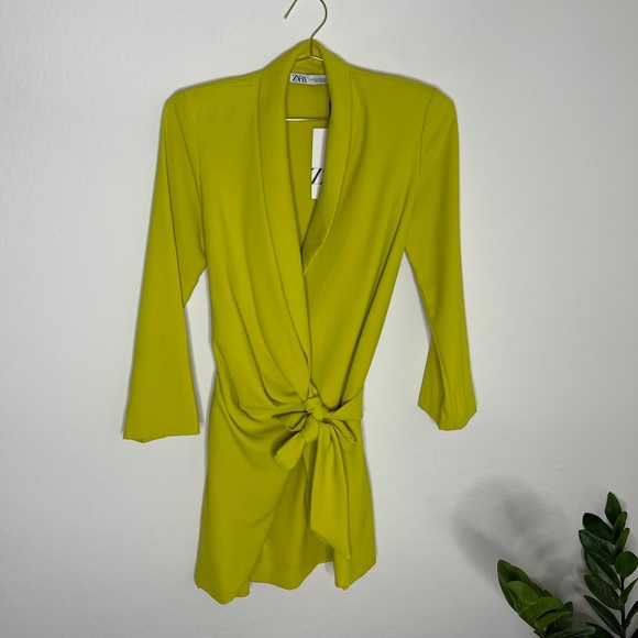 Zara Lime Green Mini Dress - Picture 5 of 9